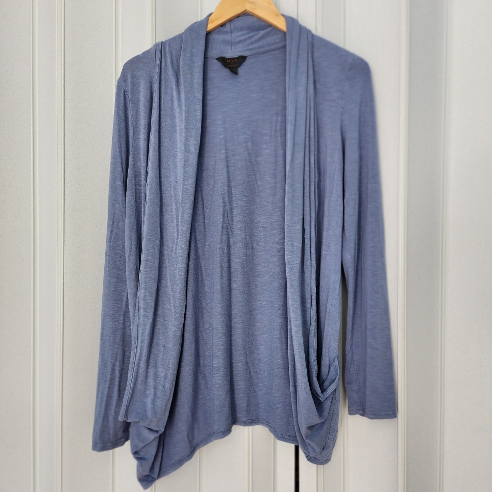Mix by Hawthorne Blue Open Draped Cardigan size Large
